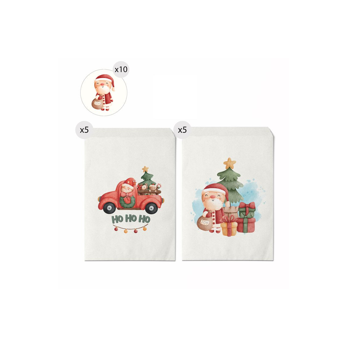 Sobres de Navidad para regalar en pack de 10, 16x24 cm