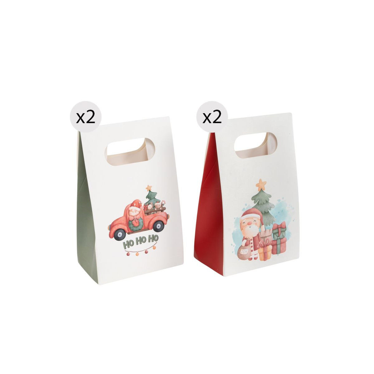 Cajitas de papel de regalo para Navidad en pack de 4