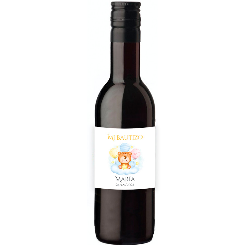 Vino Tinto con adhesivo personalizable para detalles