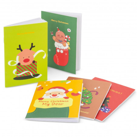 Libretas navideñas  surtidas en pack de 10 unidades