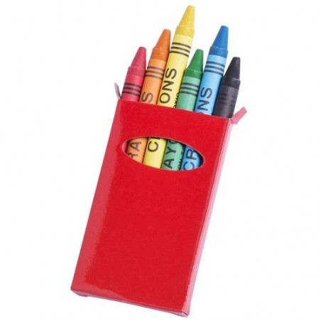 Libro para colorear con estuche de ceras rojo presentado en bolsa metalizada a juego y adhesivo personalizado de cumpleaños