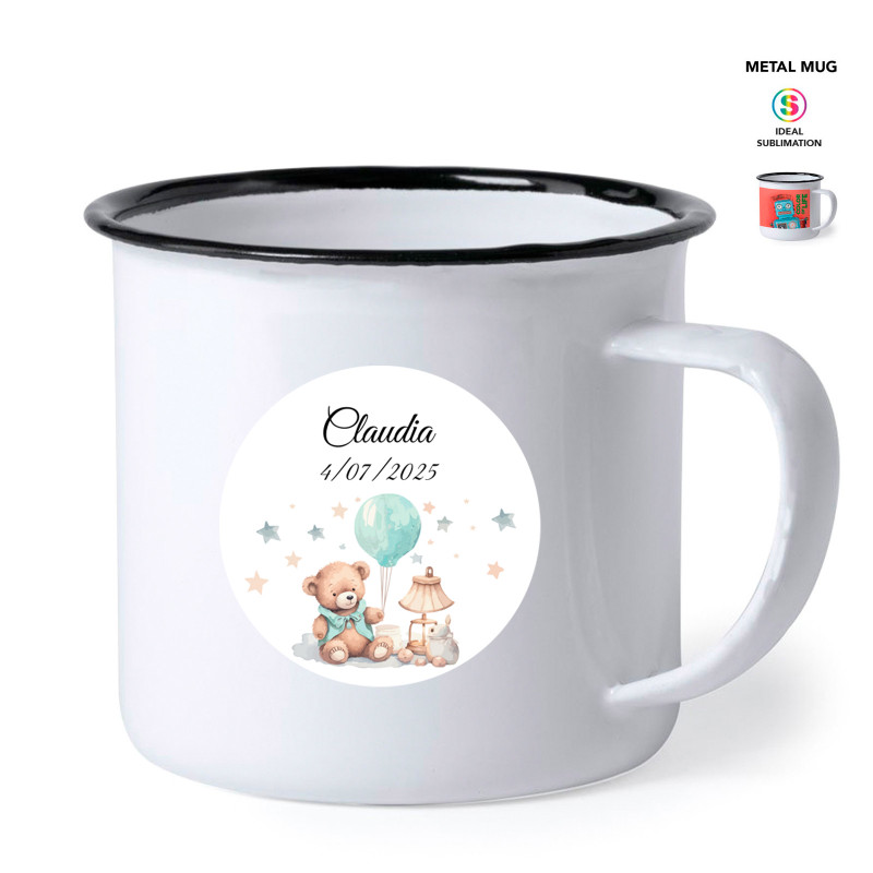 Taza vintage personalizada para detalles bautizos