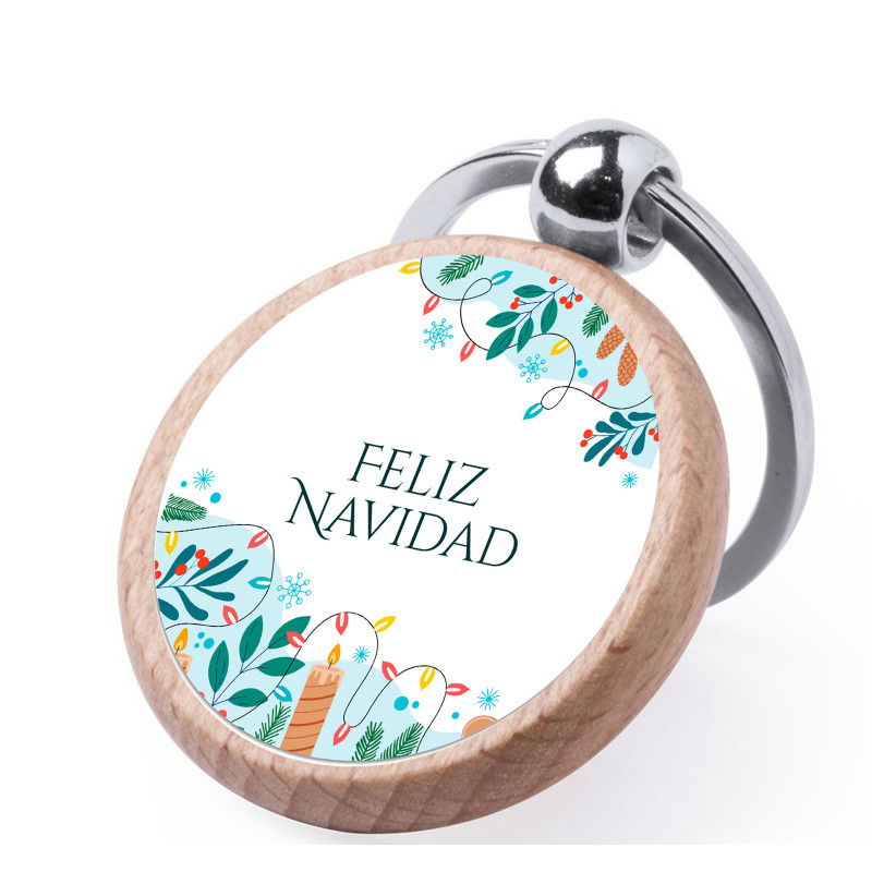 Llavero de madera para regalar en Navidad en bares