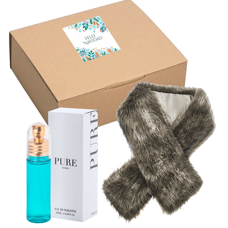 Bufanda para mujer y perfume de regalo para Navidad