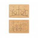 Puzzles ECO presentados en caja con adhesivo personalizable para detalles