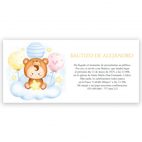 una invitacion de bautizo