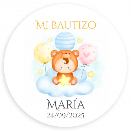 Set de incienso con adhesivo de bautizo personalizado