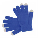 Guantes táctil azul en bolsa metalizada con adhesivo personalizable y editable a juego