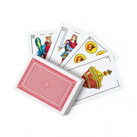 Baraja de cartas española con sobre y adhesivo de agradecimiento para regalar