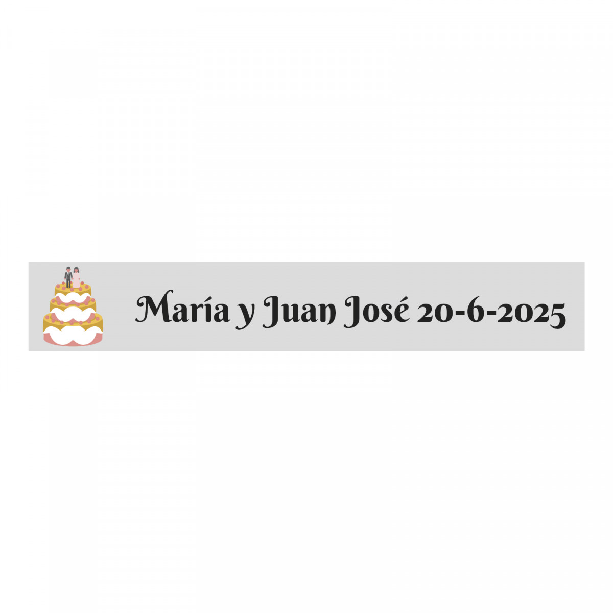 Adhesivo transparente personalizable 5x1 tarta nupcial para bodas