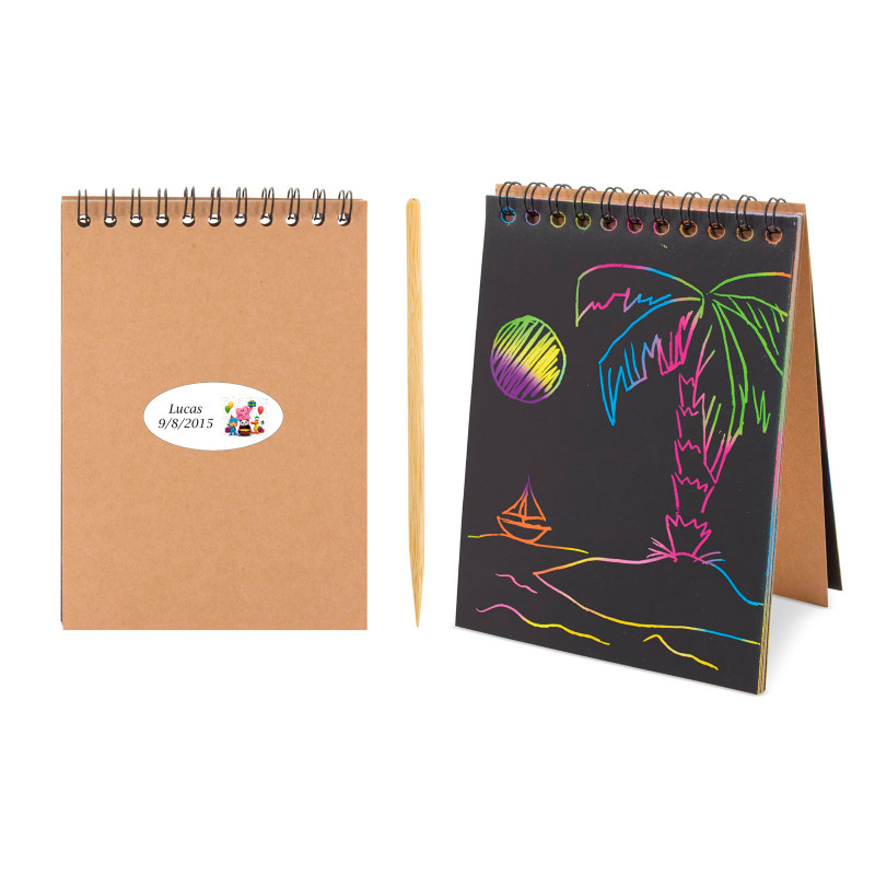 Libreta para dibujar en multicolor con adhesivo