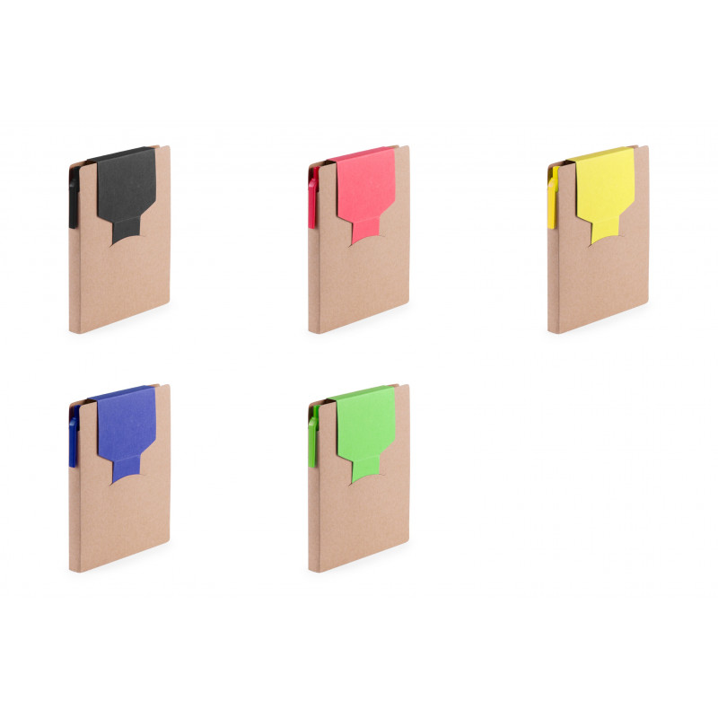 Bloc de notas con post it en varios colores