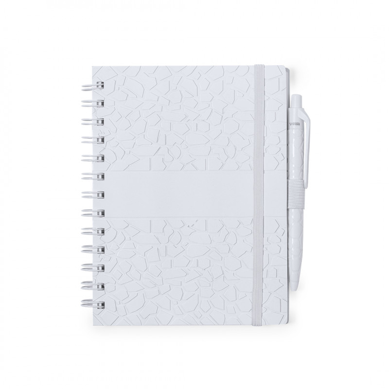 Cuaderno chico con espiral tapa dura y bolígrafo