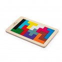 Puzzle tetris madera con piezas de colores