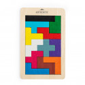 Puzzle tetris madera con piezas de colores