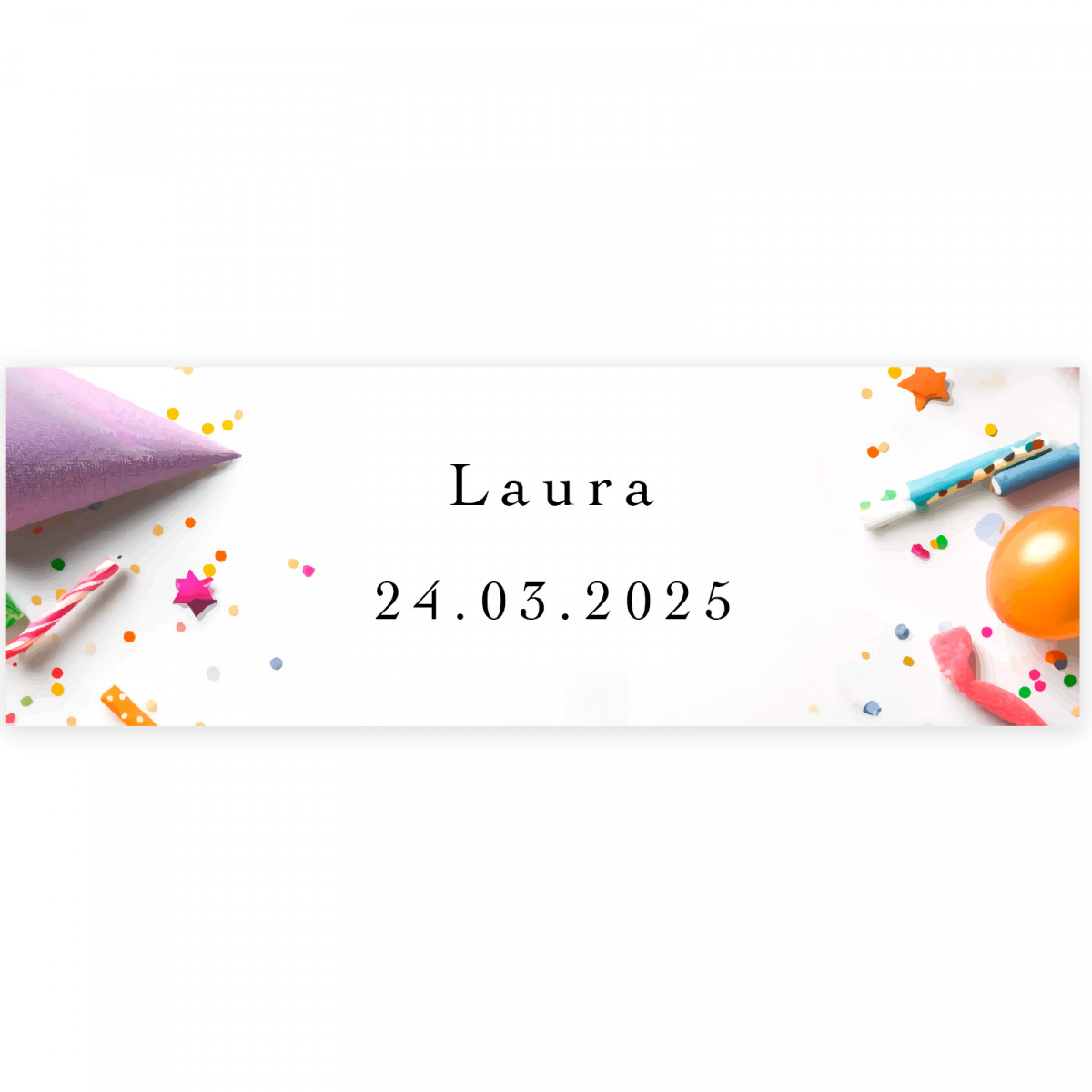 Adhesivos para detalles cumpleaños 6x2cm personalizable