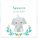 Adhesivo 5x5cm diseño elefante personalizable para detalles