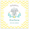 Tarjeta 8x8cm diseño elefante personalizable para detalles