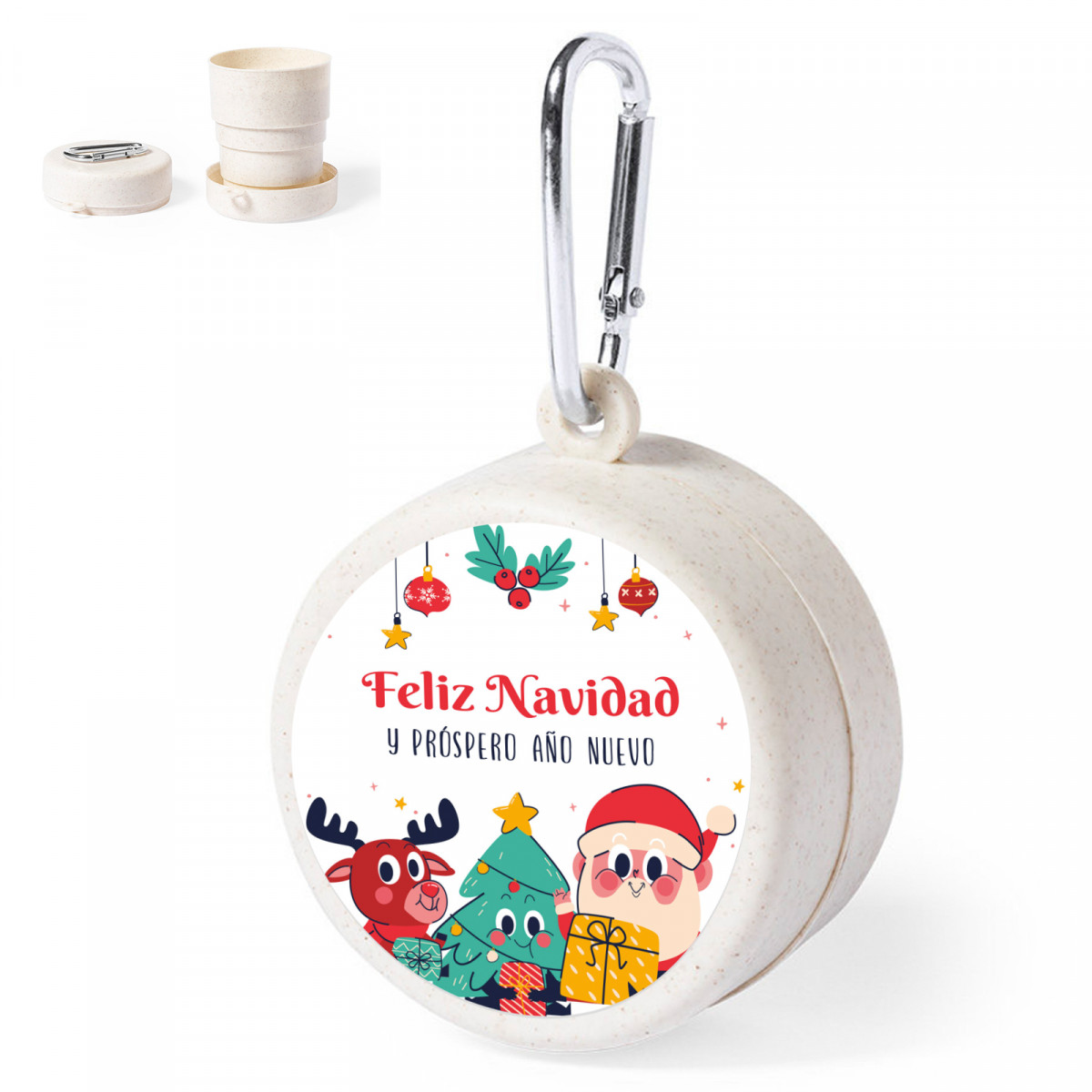 Vaso plegable con adhesivo navideño para detalles