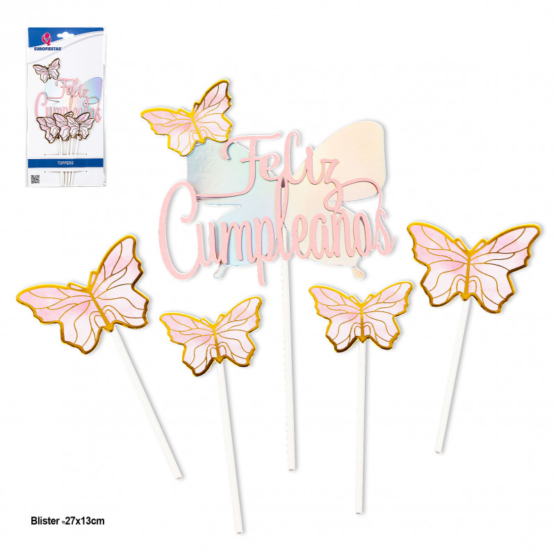 Topper de mariposas para cumpleaños