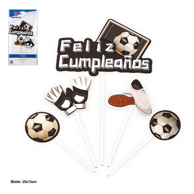 Toppers de fútbol para cumpleaños temáticos