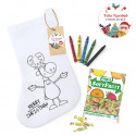 Calcetín de navidad para colorear personalizada con ceras y bolsa de caramelos detalle infantil Navidad