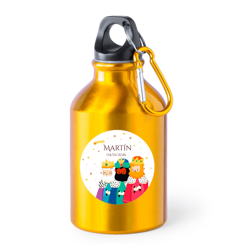 Botella personalizada adhesivo Reyes Magos para detalles