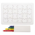 Puzzle con cera de colores para dibujar y adhesivo pocoyó personalizable para detalles