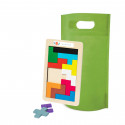 Puzzle tetris de madera personalizado para comunión con bolsa