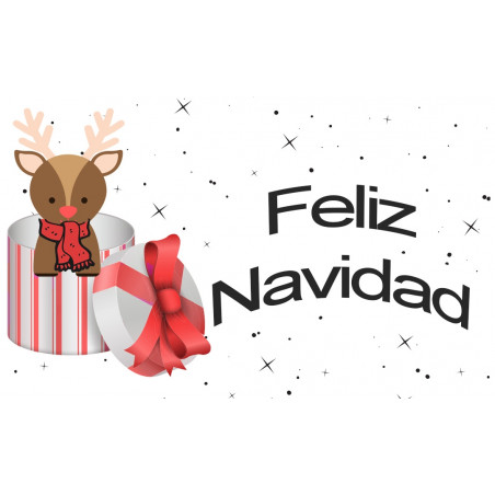 Imán personalizado en sobre kraft rojo con adhesivo Feliz Navidad para detalles