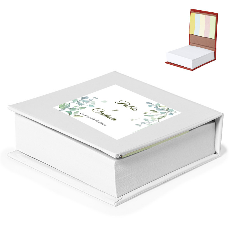 Bloc de notas con post it con adhesivo floral personalizado