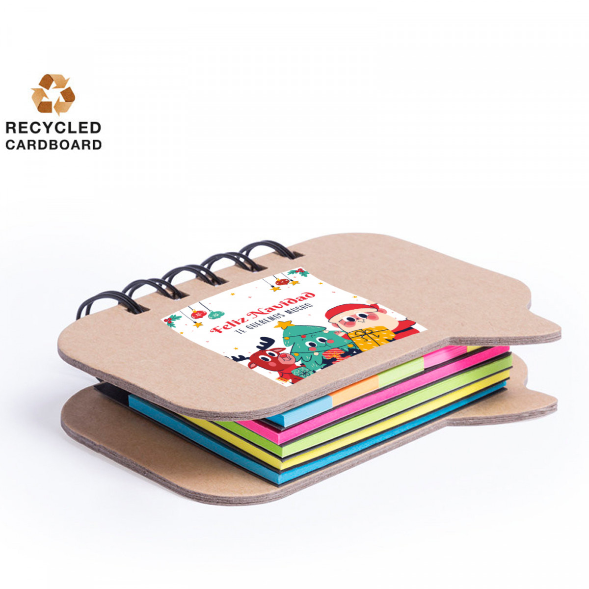 Bloc de notas con adhesivo navideño personalizable para detalles