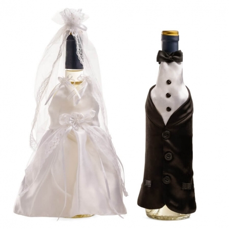 Vestidos para botellas de boda