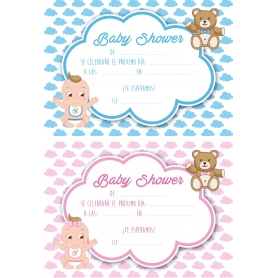 Invitacion Baby Shower Color Rosa Azul Comprar Invitaciones