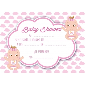 Invitacion Baby Shower Gemelos Color Rosa Azul Comprar Invitaciones