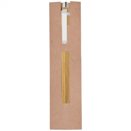 Bolígrafo de bambú con funda